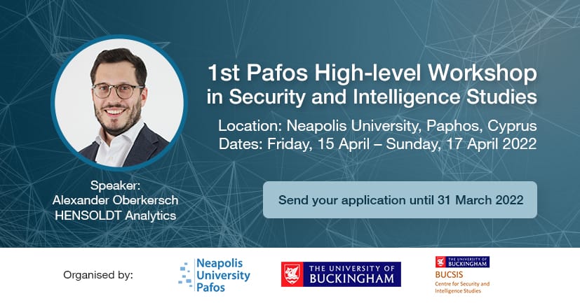 Read more about the article HENSOLDT Analytics at the 1st Pafos High-level Workshop in Security and Intelligence Studies, April 15-17